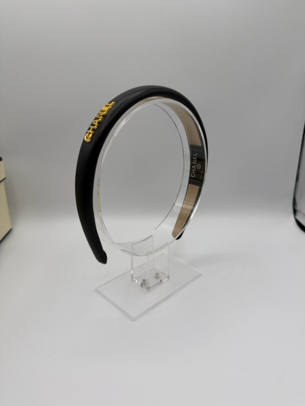 Chanel Black Logo Padded Headband